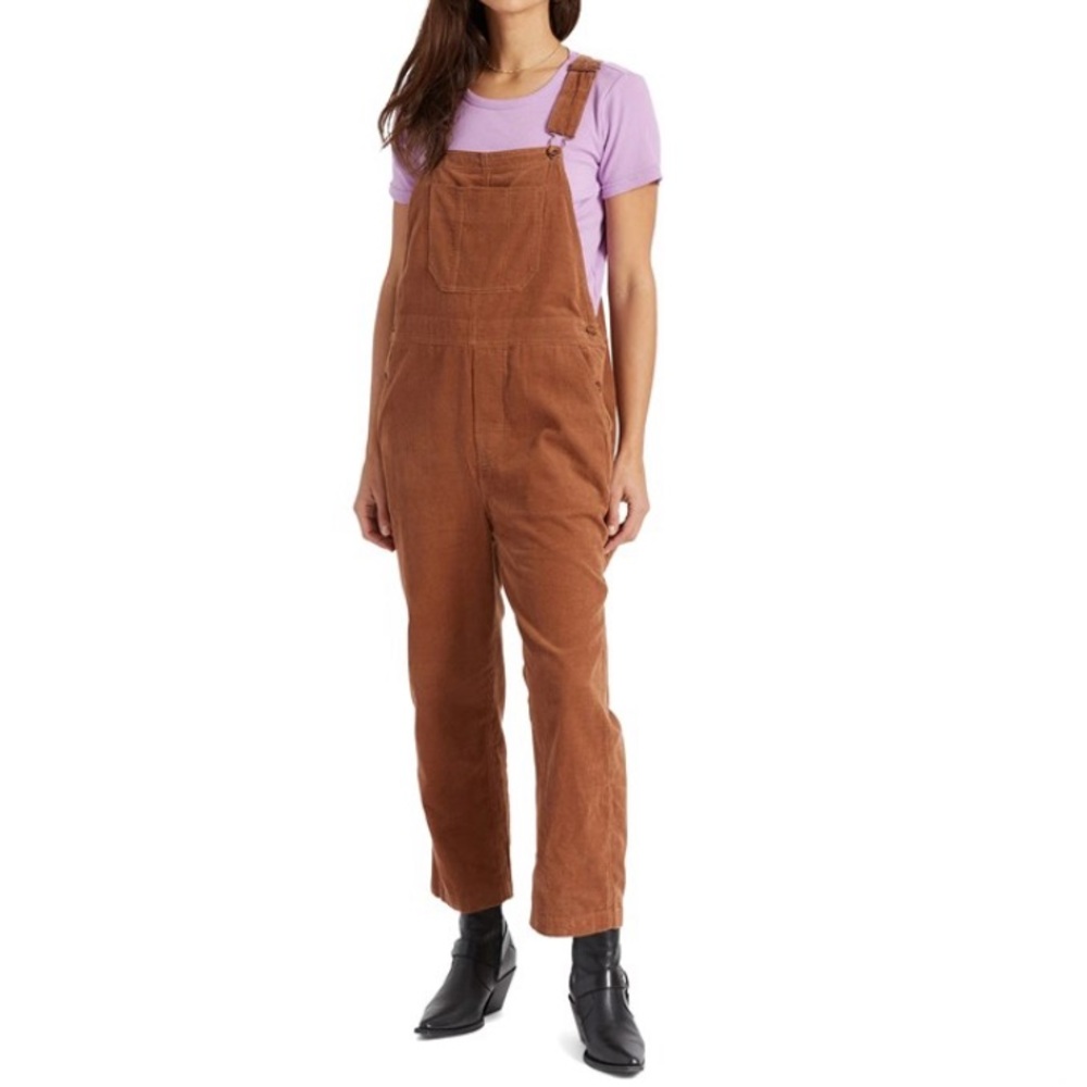 Brixton Christina Crop brown corduroy overalls